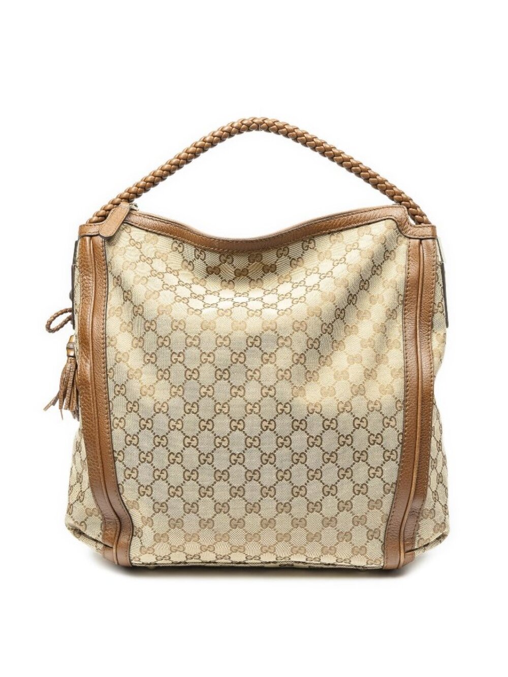 Gucci Large Bella Tote Bag Brown Beige GG Canvas